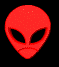 space alien red on black