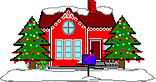 red Christmas house