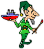 elf painting a boat on white jpg
