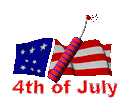 animated firecracker with American flag