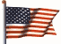 American flag on white