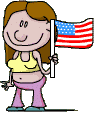 woman with the American flag