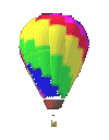 multi color hot air balloon animated