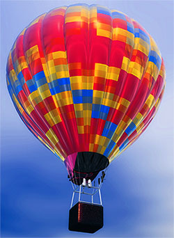 hot air balloon blue sky