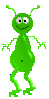 animated alien - green