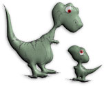 large and small dinosaur