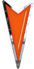 orange and chrome arrow down
