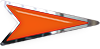 orange and chrome arrow facing right