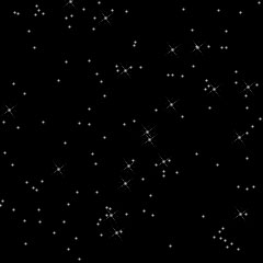 black sky with stars