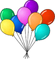 multi colored birthday balloons