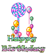 Happy Birthday with animated balloons