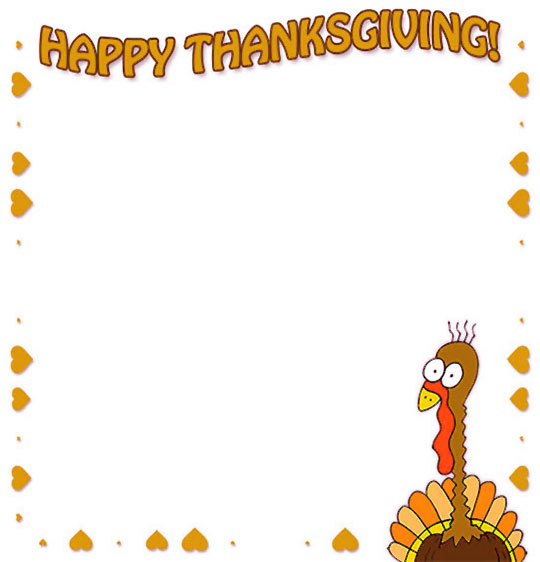 turkey eating pie clipart border