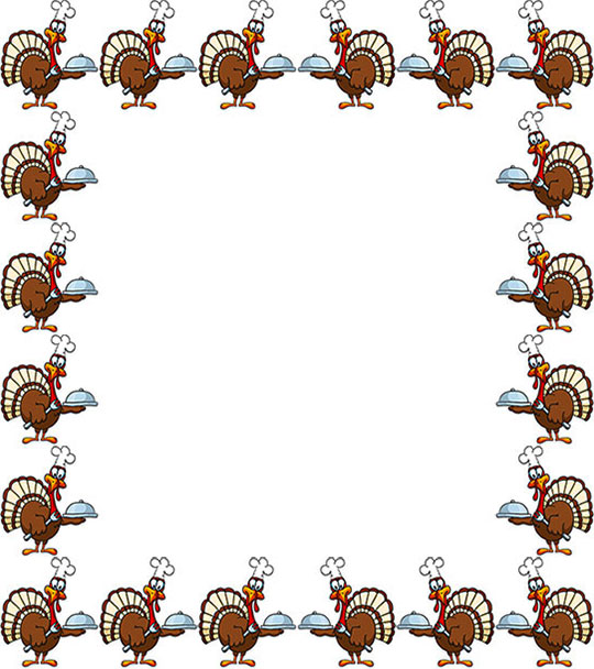 turkey eating pie clipart border