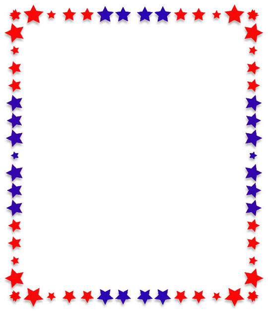 red, white and blue frame