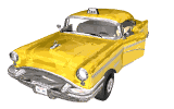 animated yellow taxi