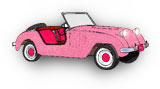 small pink convertible