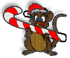 happy mouse with candy cane W