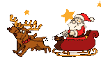 Santa in his sleigh animated