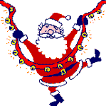 Santa dancing with bells