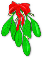 mistletoe with red bow