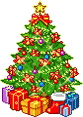 animated Christmas tree with presents