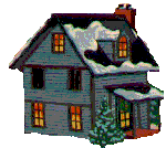 animated Christmas house lights and snow