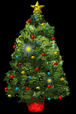 Christmas tree with black background