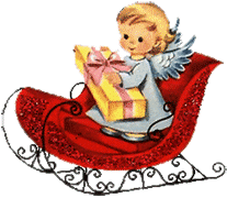 girl in Santa's sleigh