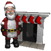 Santa and fireplace