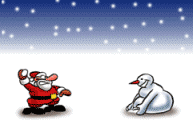 Santa and Frosty animated