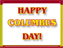 happy columbus day animated in the colors of spanish flag