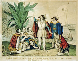 Columbus arriving at the new world