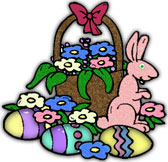 Easter basket with flowers