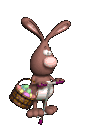 Easter bunny on an animated pogo stick