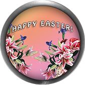 Happy Easter button round
