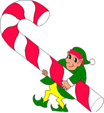 elf with candy cane