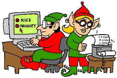 elves working on Santa's list