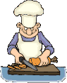 chef slicing food