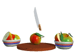 slicing apples animated