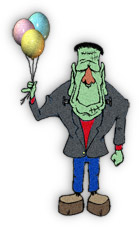 Frankenstein with balloons