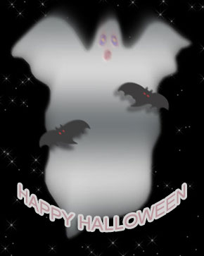 ghosts and bats clipart