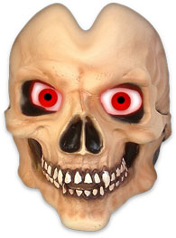 spooky red eyed skull