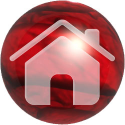 home on dark red globe