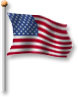 American flag waving in the wind