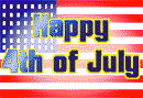 happy 4th animated on American flag