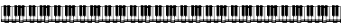 horizontal line made of piano keys