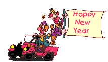 clowns celebrating the new year