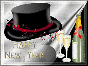 Happy New year animation with champagne