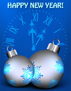 Happy New Year with clock