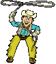 cowboy with animated lasso
